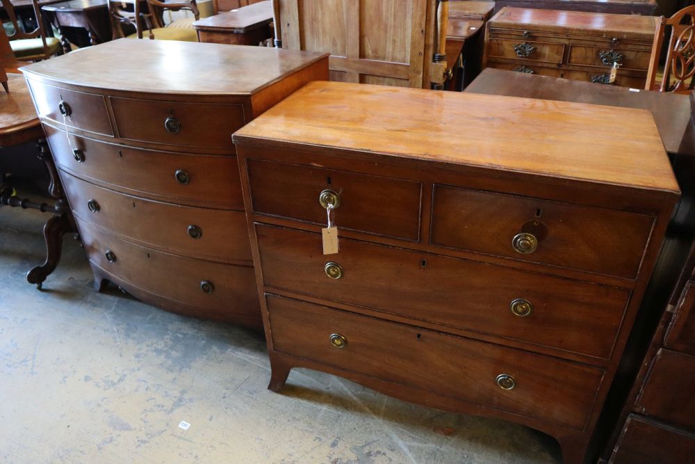 A Regency mahogany chest of four drawers, width 93cm